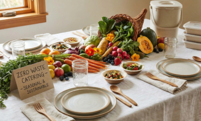 Sürdürülebilir catering tablosu, sıfır atık yaklaşımı ve mevsimsel malzemeler