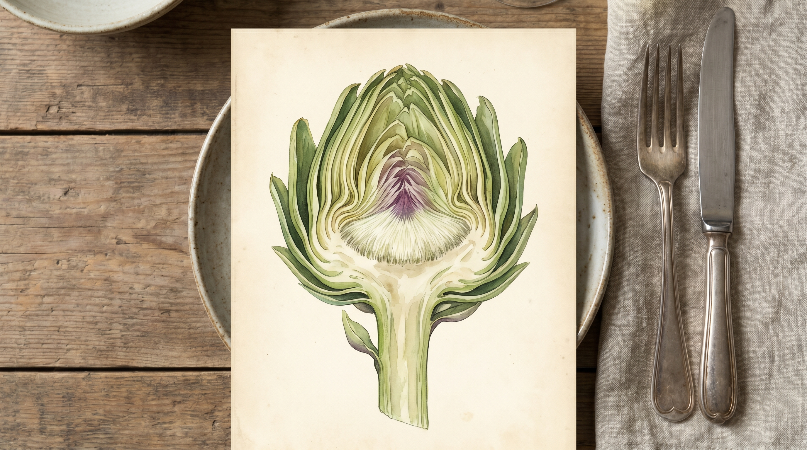 Enginar kesit görünümü — iç yapısı ve kalbi