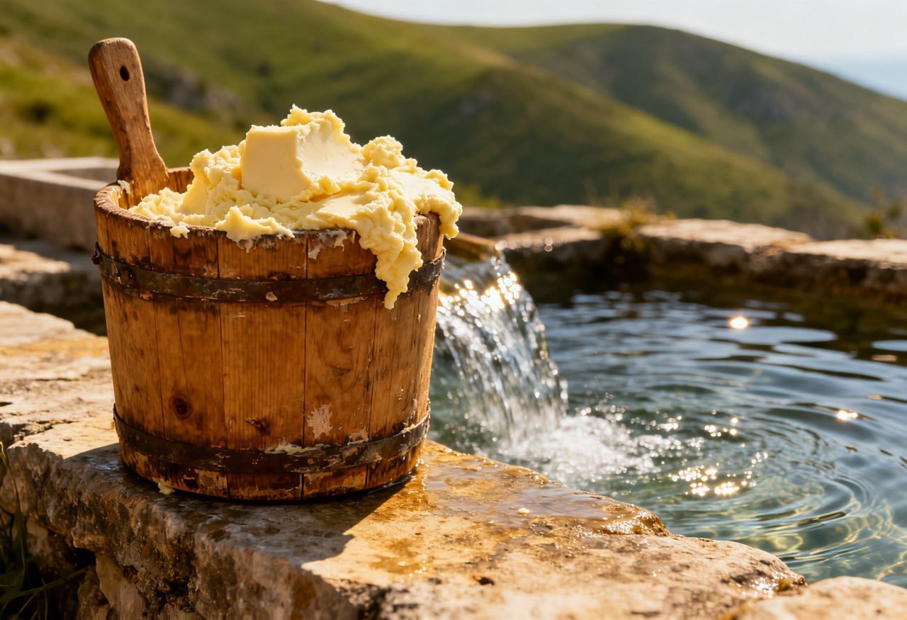 Yayla tereyağı — bahar sütünden yapılmış geleneksel tereyağı