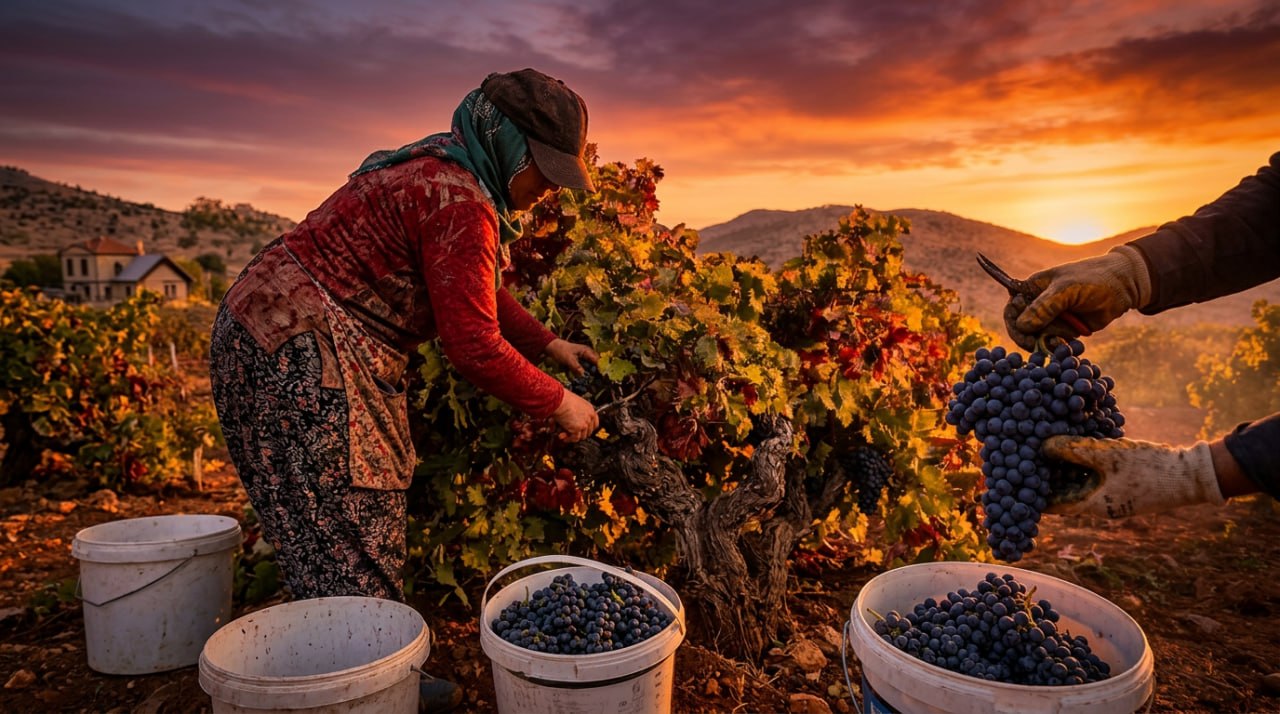 Elazığ bağbozumu - Öküzgözü ve Boğazkere üzüm hasadı
