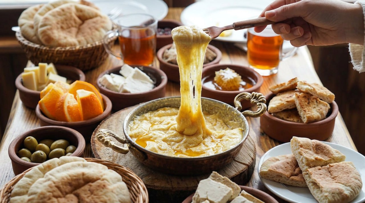 Karadeniz kahvaltısı — mıhlama ve Trabzon pidesi