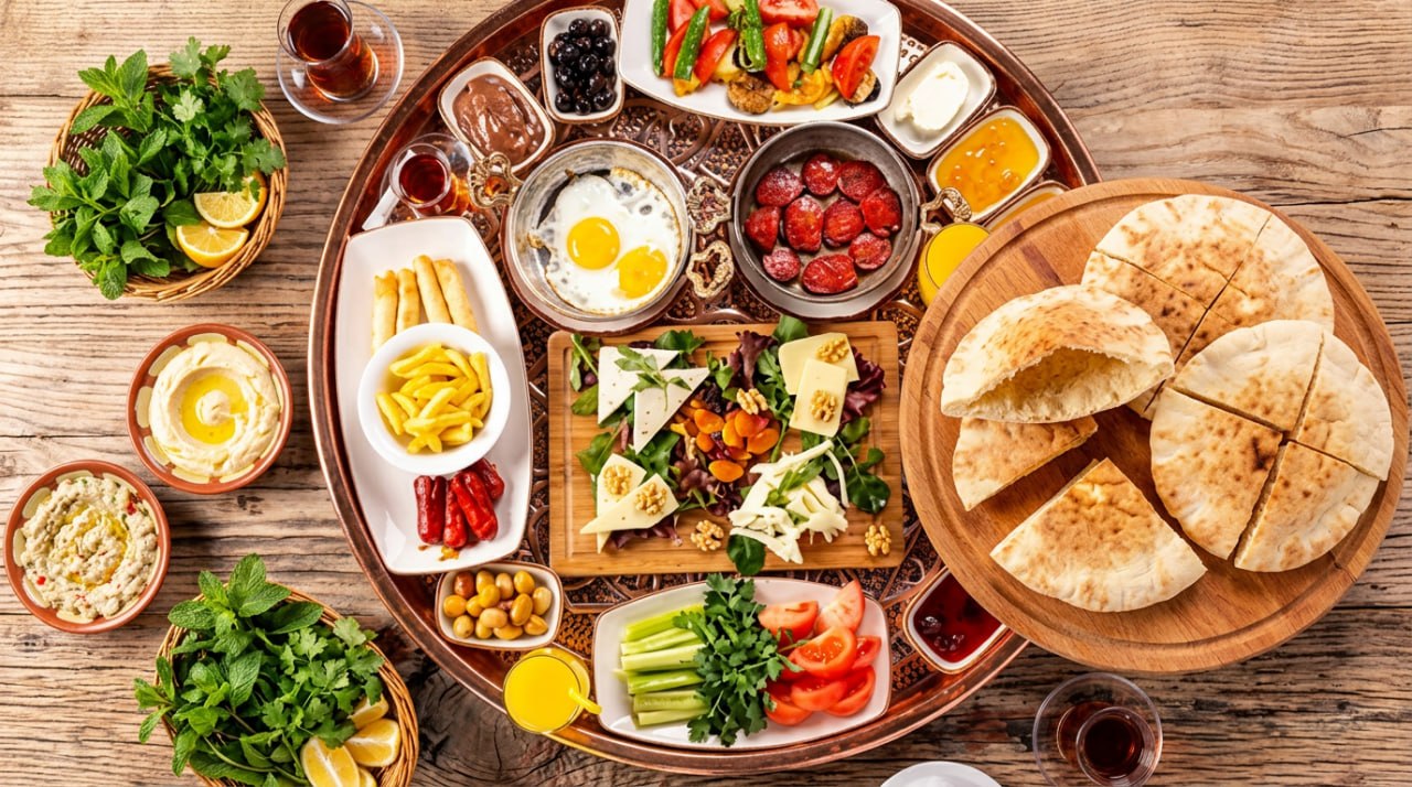 Van kahvaltısı — serpme sofra, otlu peynir, murtuğa ve çeşitler