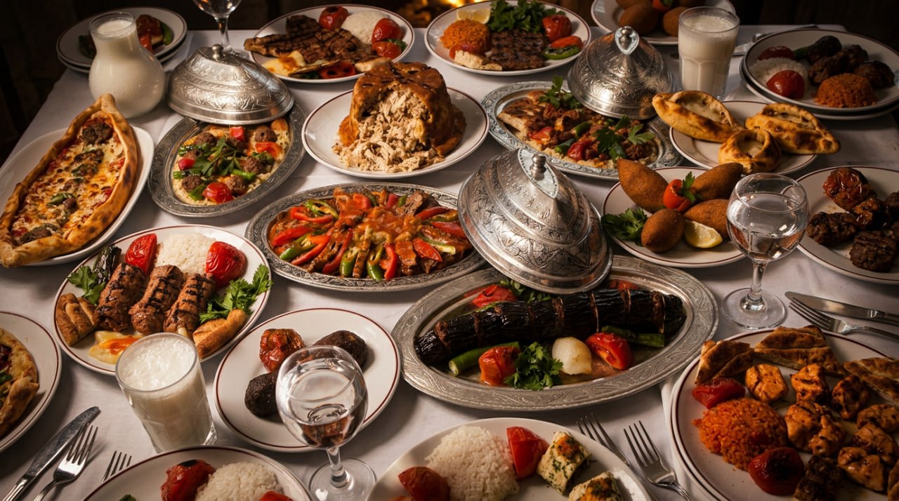 Anadolu mutfağının zenginliği — pide kebap pilav ve geleneksel sofra