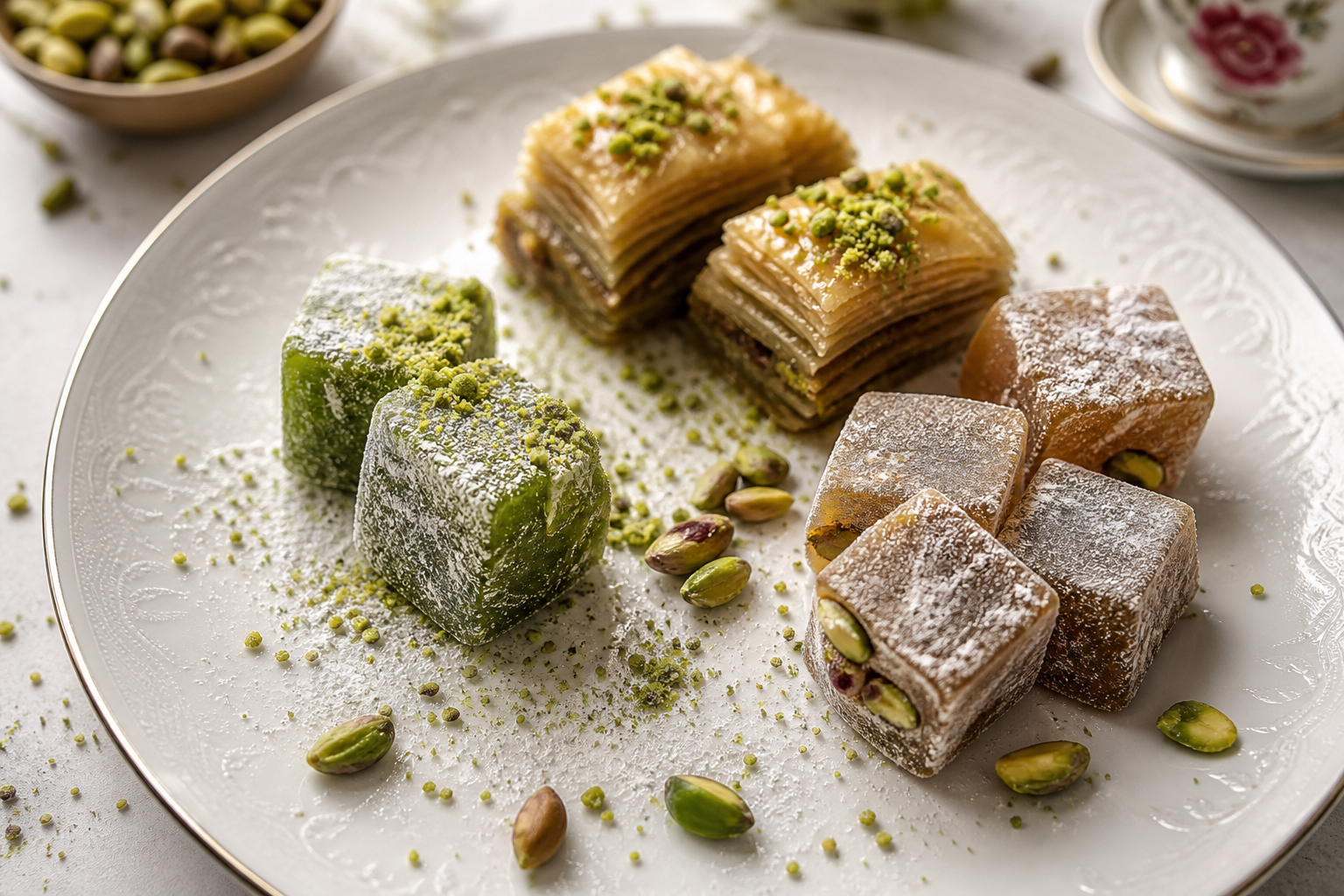 Çay aromalı tatlılar ve çay ile marine edilmiş yemekler