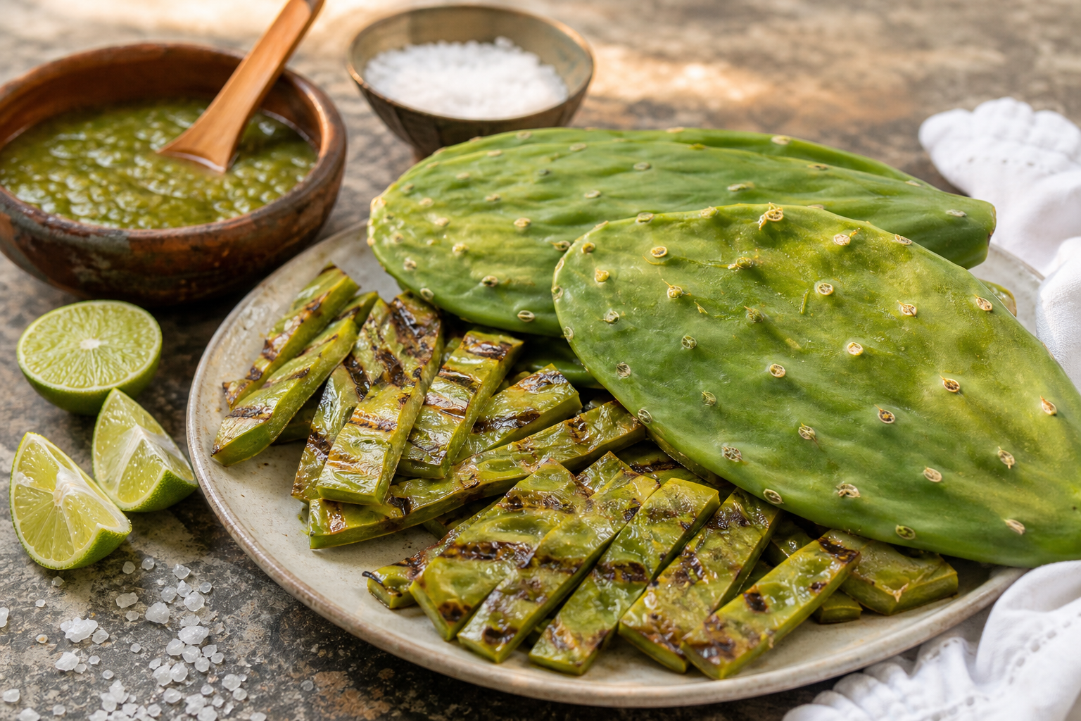 Nopal Kaktus Yapraklari - Izgara ve Taze