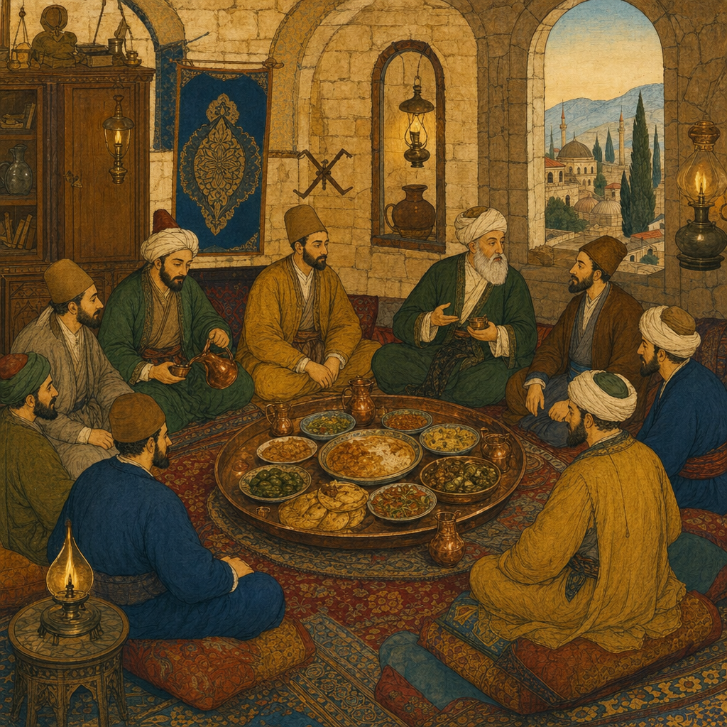 14. yüzyıl Anadolu Ahilik zaviyesinde misafir sofrası