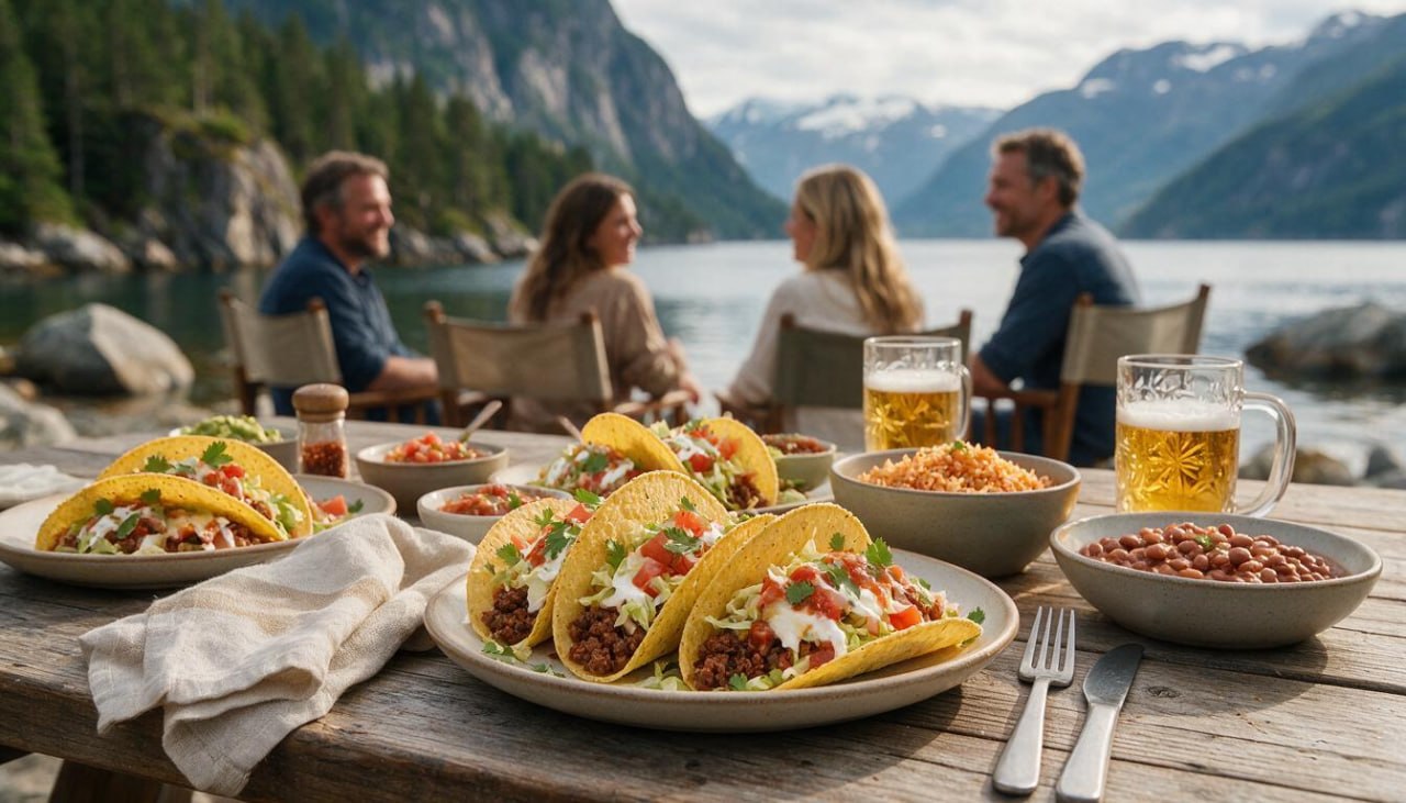 Norveç usulü fredagstaco masası