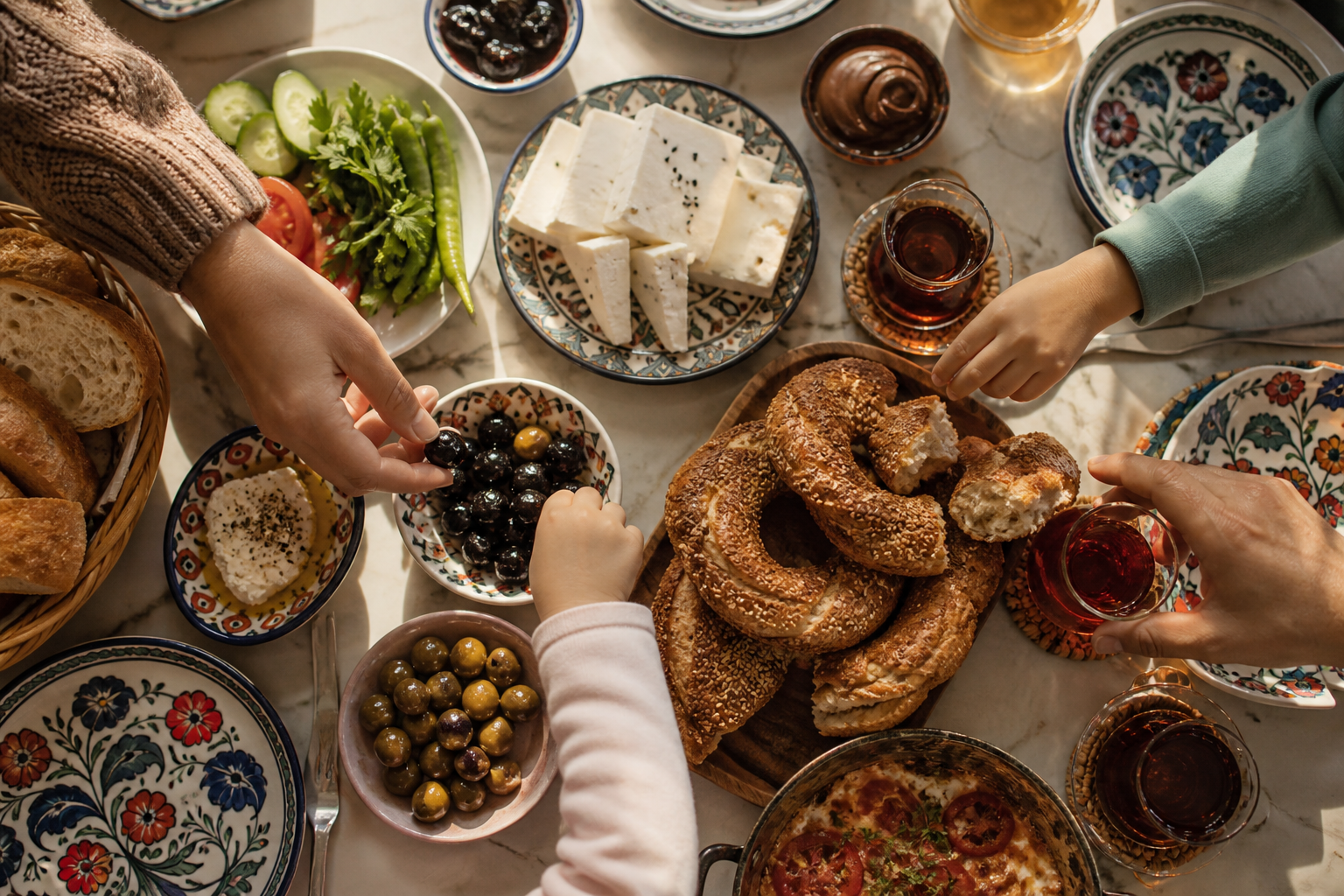 Çocuk sofrası, aile kahvaltısı