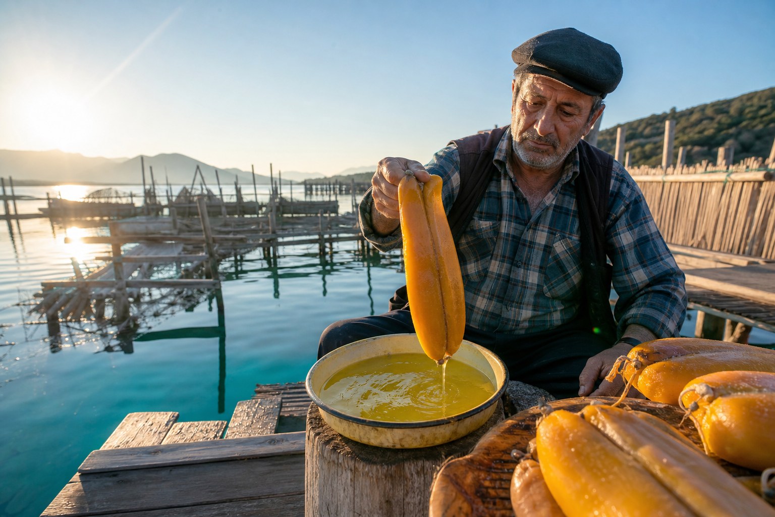 Dalyan lagünlerinde geleneksel kefal havyarı ve balmumu kaplama zanaatı