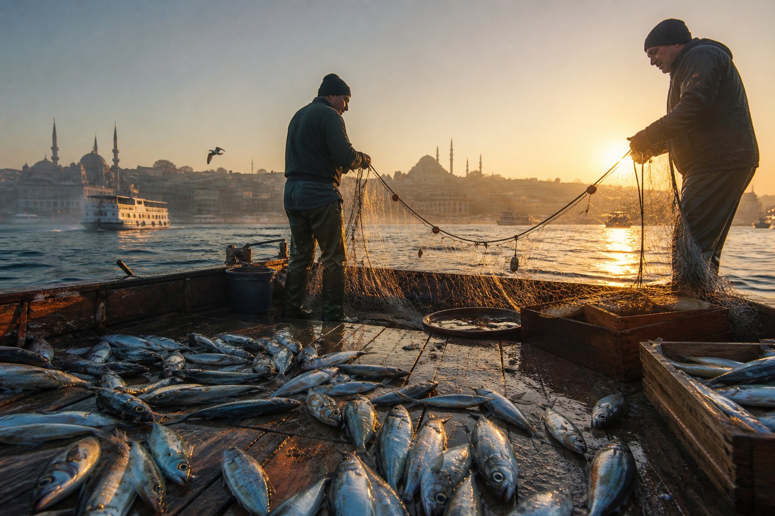 Haliç ve Boğaz'da tarihi lüfer avı ve geleneksel balıkçı tekneleri