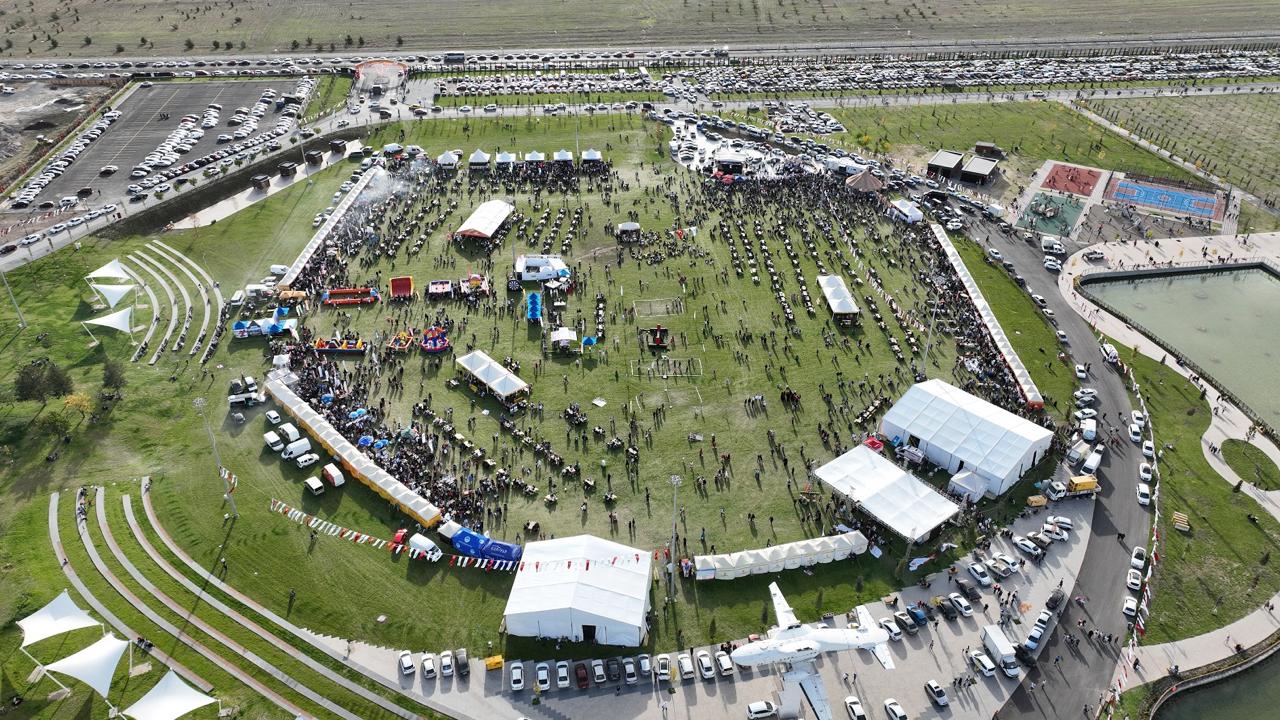 Recep Tayyip Erdoğan Millet Bahçesi Kayseri Gastronomi Günleri Festival Alanı Kuşbakışı Drone Görüntüsü