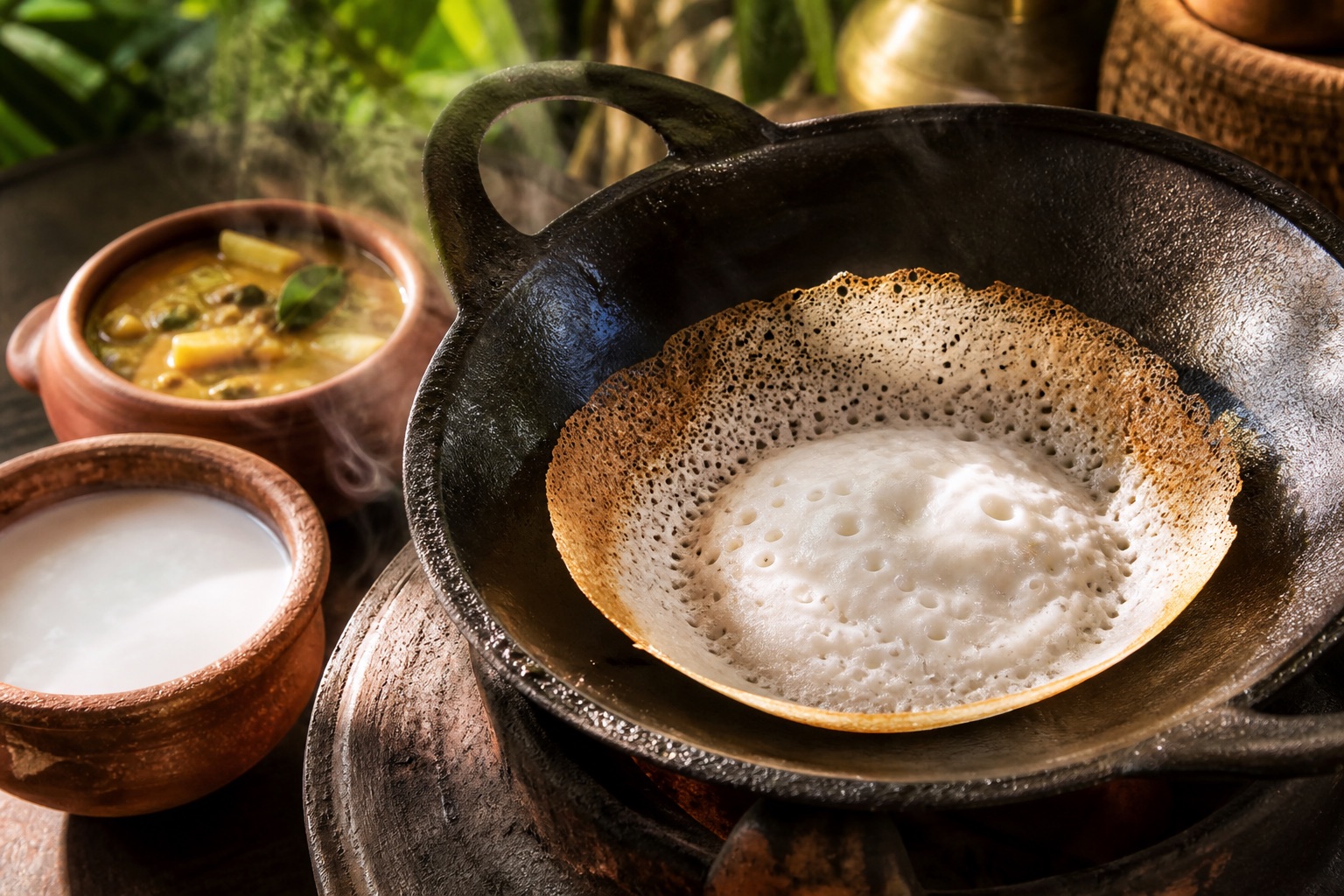 Kerala Usulü Çıtır Kenarlı Yumuşak Merkezli Appam